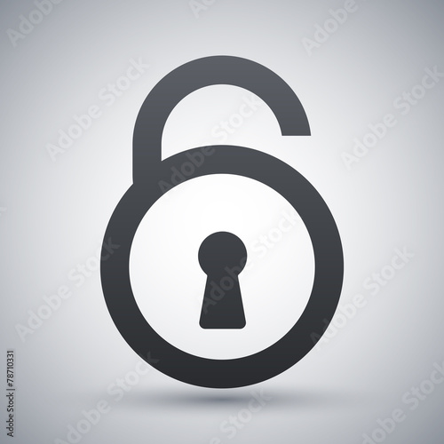 Vector open padlock icon