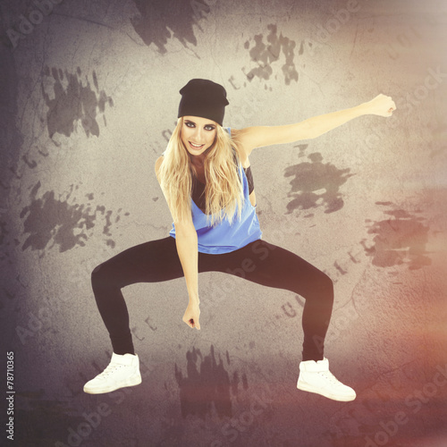 Hip hop dancer portrait on ...