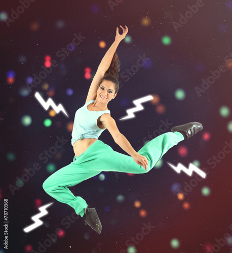 Hip hop dancer portrait on ...