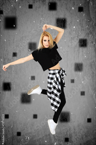 Hip hop dancer portrait on ...