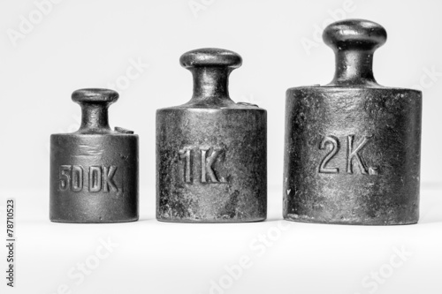 Collection of Vintage Iron Calibration Weights