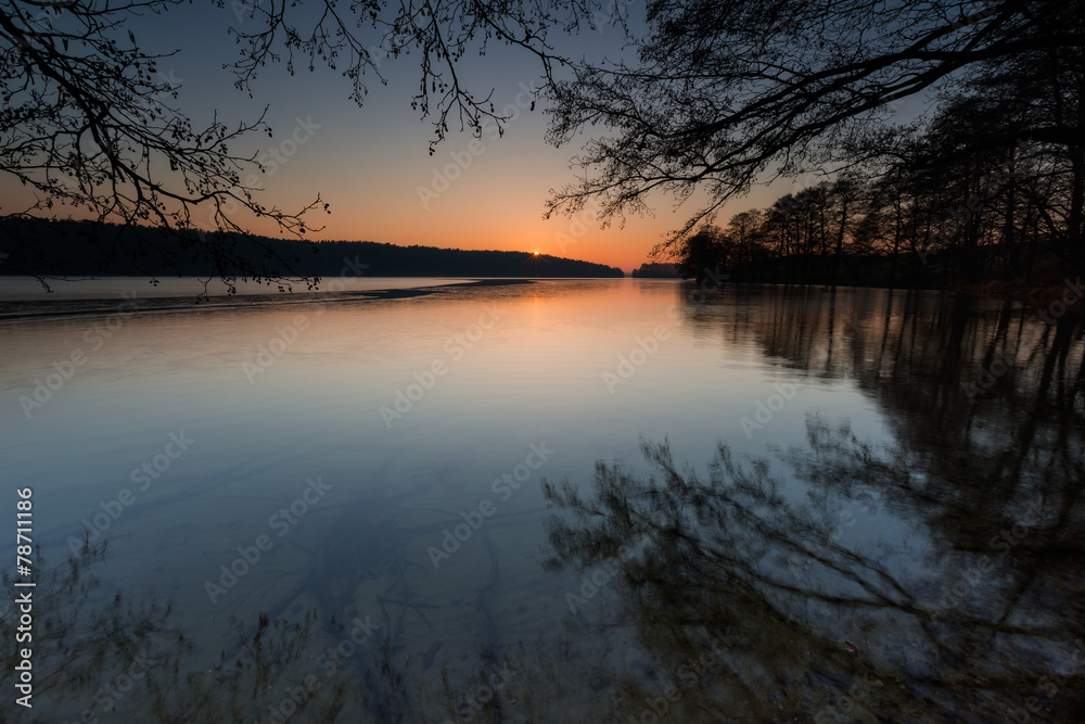 sunset over lake