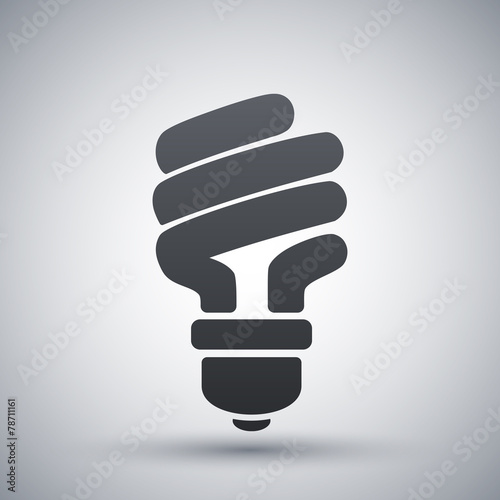 Vector energy saving fluorescent light bulb icon