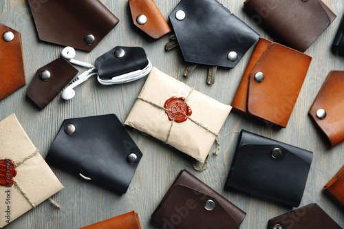 Different hand made leather...