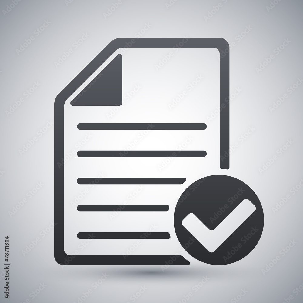 Vector document icon with Ok glyph Vector document icon with Ok glyph