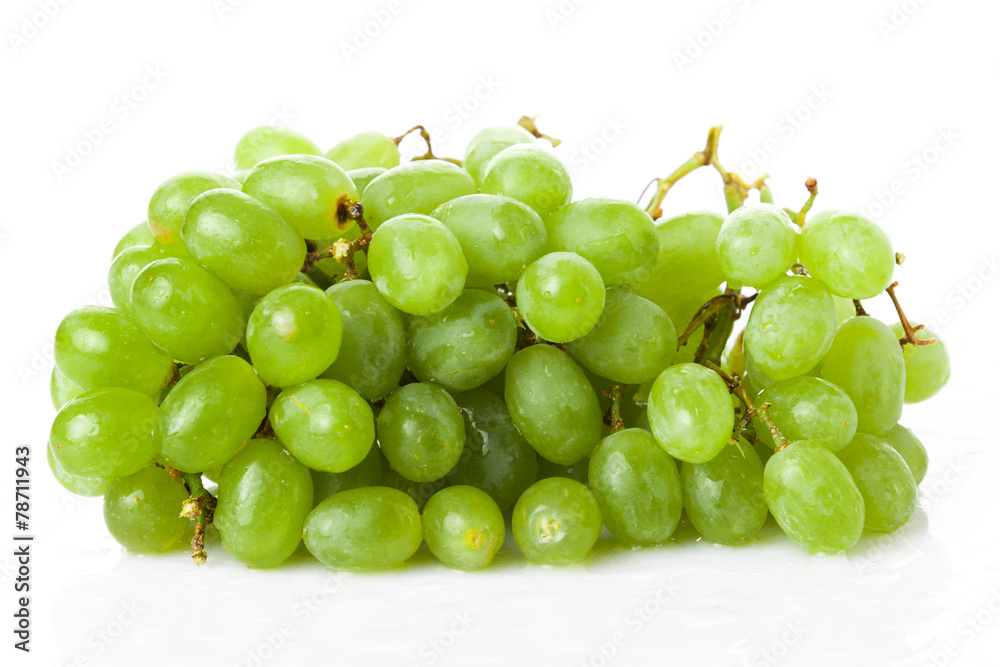 fresh rose and green grapes