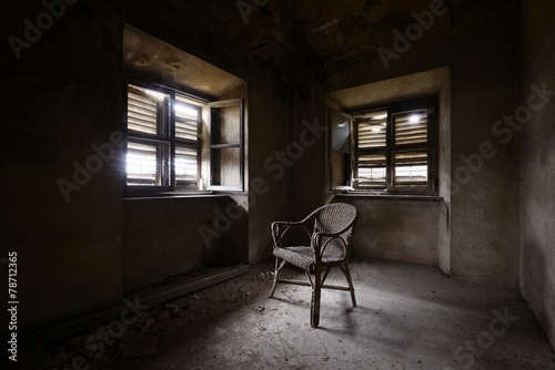 old abandoned room with chair