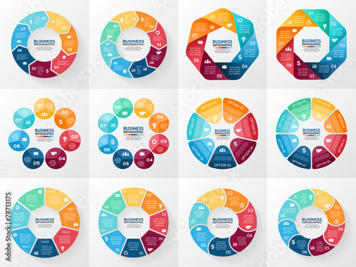 Vector infographics set. Collection of templates for cycle