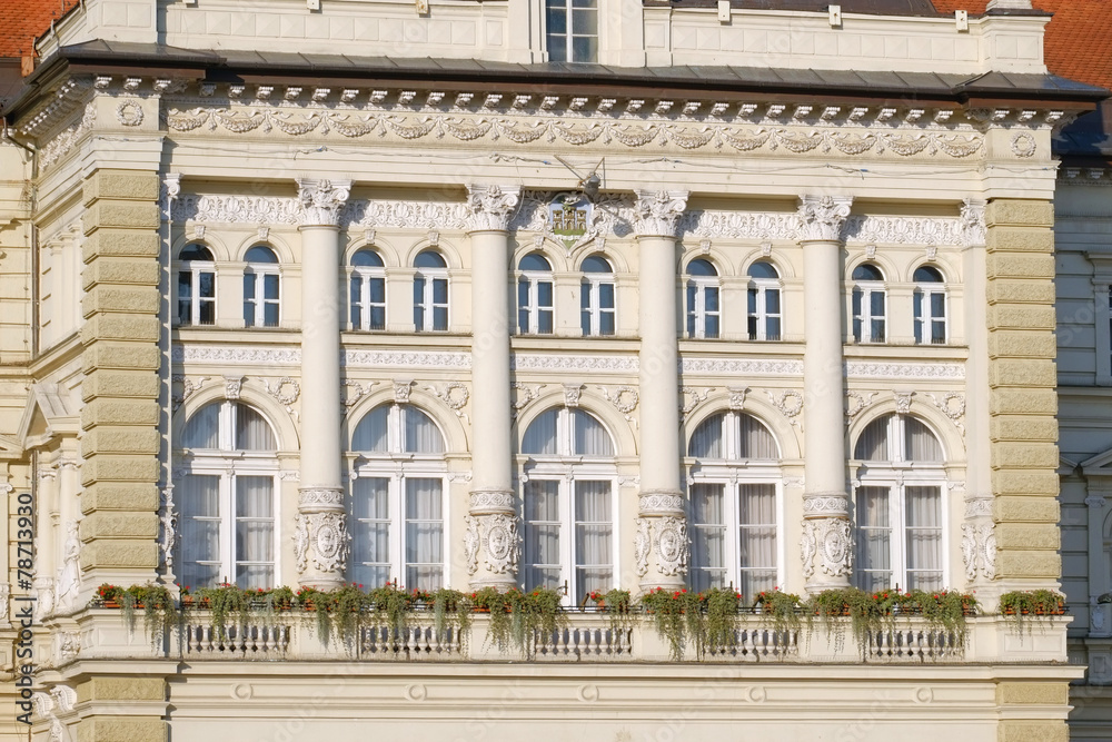 Obraz premium Novi Sad City Hall Facade, Serbia