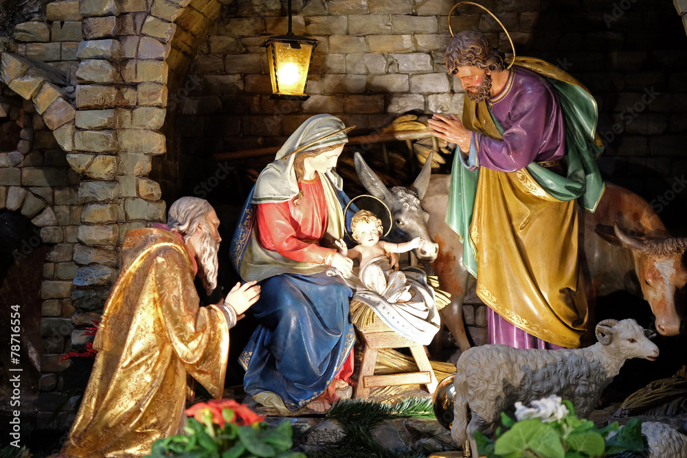 Nativity scene in Franciscan Church in Graz, Austria Nativity scene in Franciscan Church in Graz, Austria