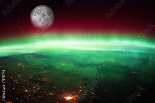 Aurora Borealis Australis from space