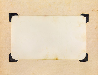 Page of vintage photo album, with photo frames