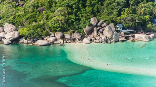 incredibly blue water at ko tao thailand photo