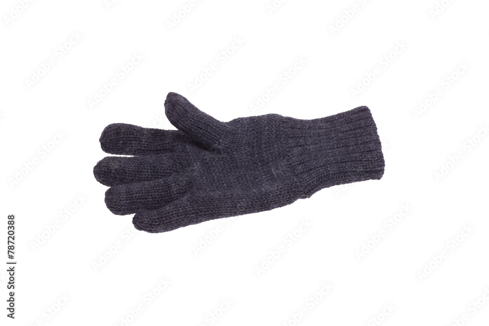 A knitted glove. A knitted glove.