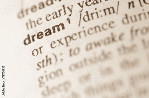 Dictionary definition of word dream