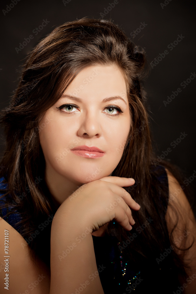 portrait of beautiful brunette plus size young woman portrait of beautiful brunette plus size young woman