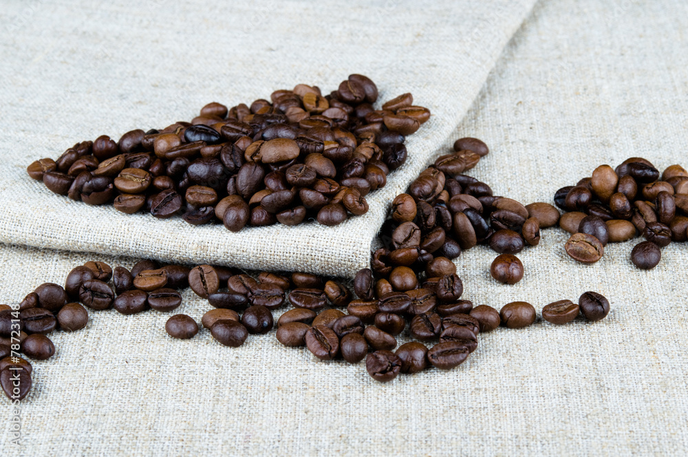 coffee beans on a gray background coffee beans on a gray background