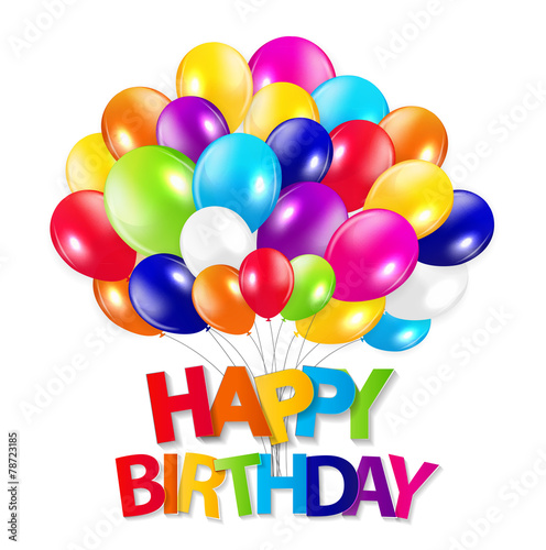 Colored Balloons Background, Vector Illustration.