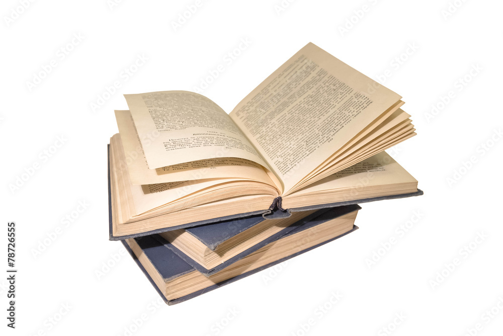 Stack of books isolated on a white background