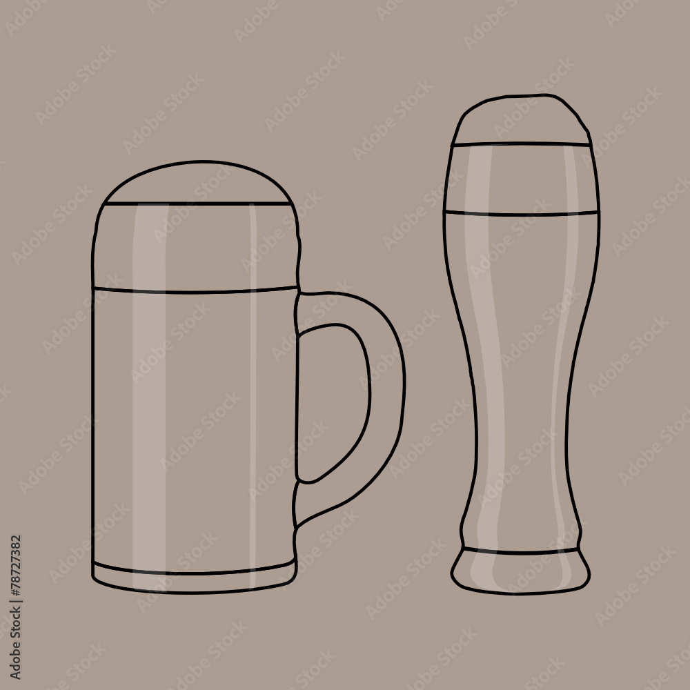 schraffiert symbole masskrug weissbierglas I schraffiert symbole masskrug weissbierglas I