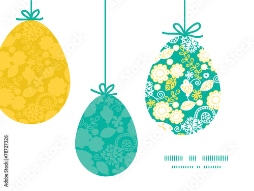 Vector emerald flowerals hanging Easter eggs ornaments