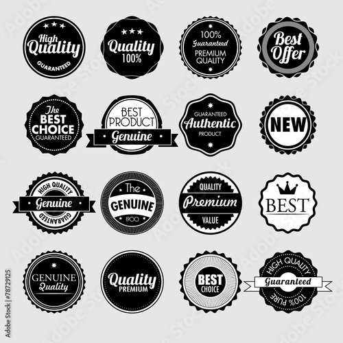 set of vintage sale and promotion badges