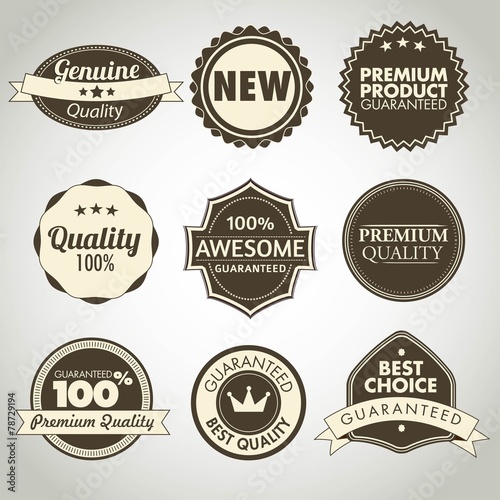 set of vintage sale and promotion badges