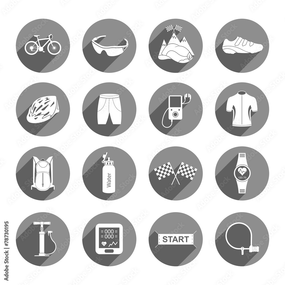 Vector set of icons cycling