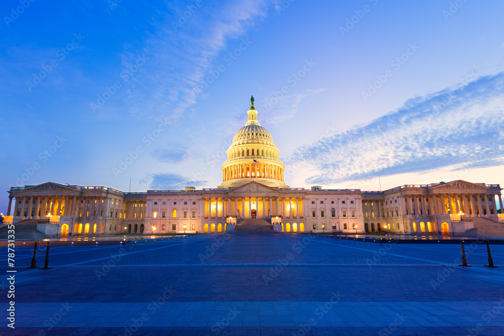 Capitol building Washington DC sunset US congress