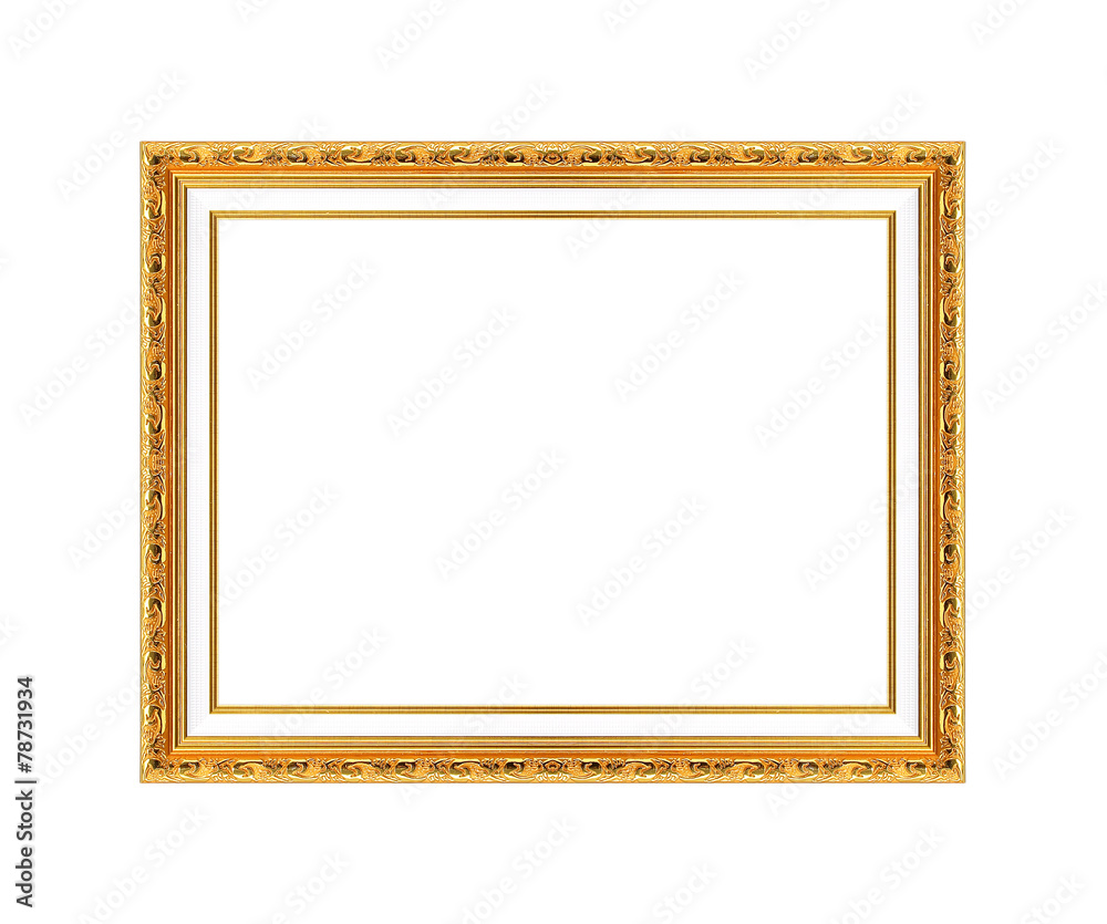 gold picture frame Isolated on white background gold picture frame Isolated on white background