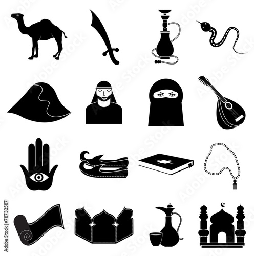 Arabian icons set