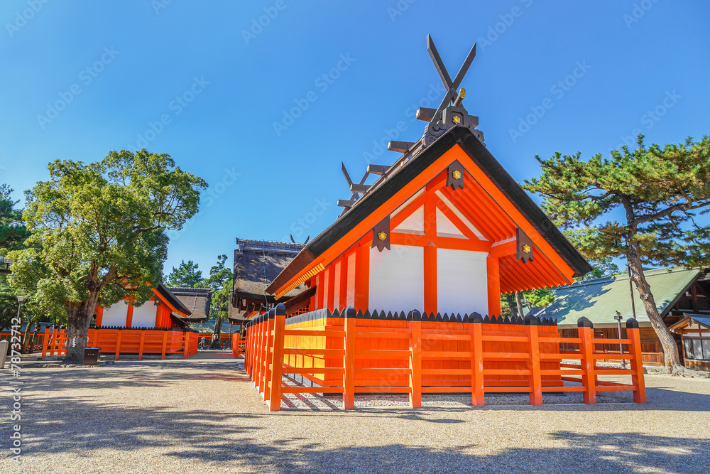 Naklejka premium Sumiyoshi Taisha Grand Shrine is Osaka
