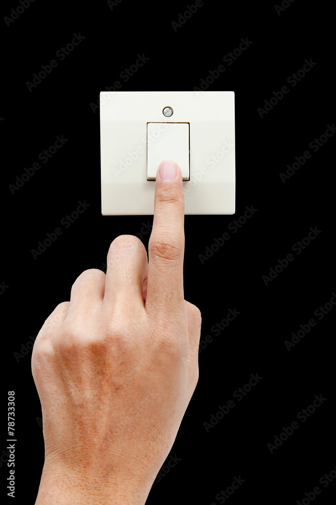 One finger switching turned on off, press the button