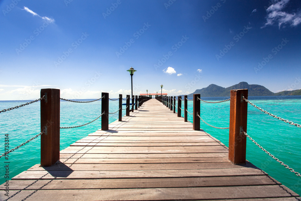 Fototapeta premium jetty provided on an island for tourists