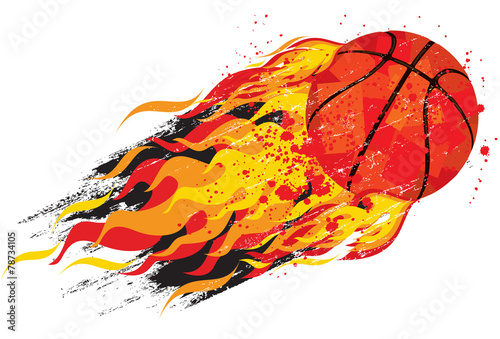 Flaming basketball