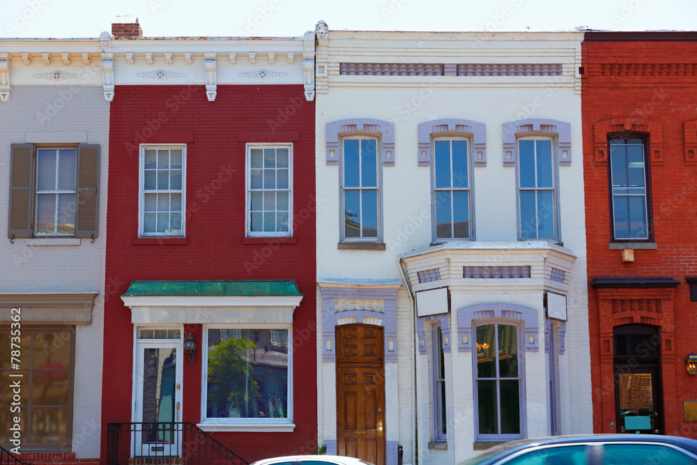Obraz premium Georgetown historical district facades Washington