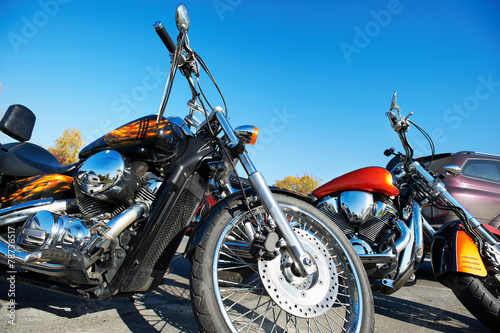 Beautiful chrome classic motorcycle