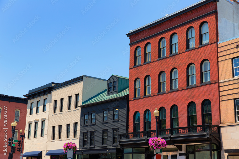 Fototapeta premium Georgetown historical district facades Washington