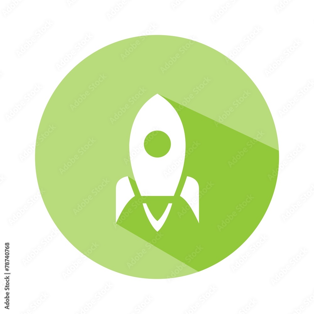 Icono nave espacial verde botón sombra