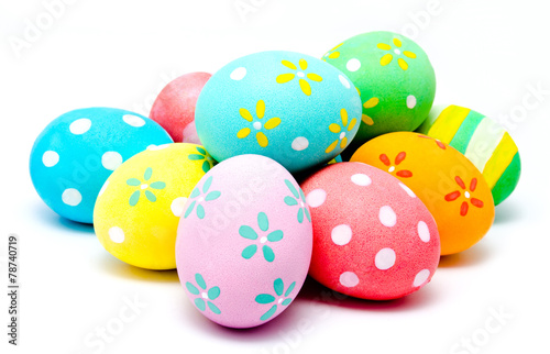 Photography Colorful handmade easter eggs isolated