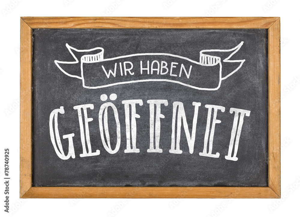 Schild mit der Beschriftung Wir haben geöffnet Stock Photo | Adobe Stock