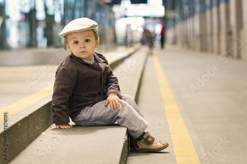 Photography Boy on a railway station
