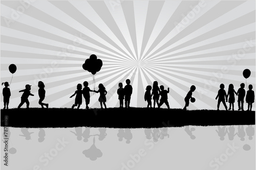 children silhouettes