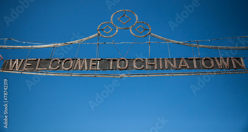 Welcome to chinatown sign in Manhattan New York City