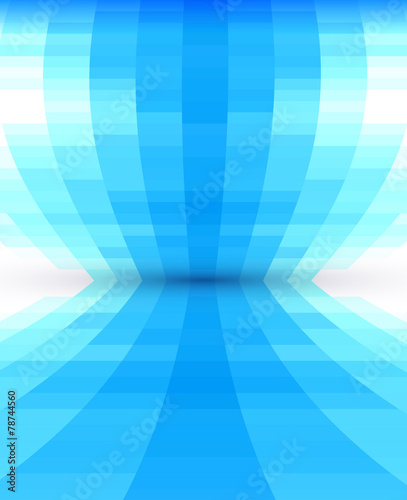 Abstract blue perspective background, shape design.