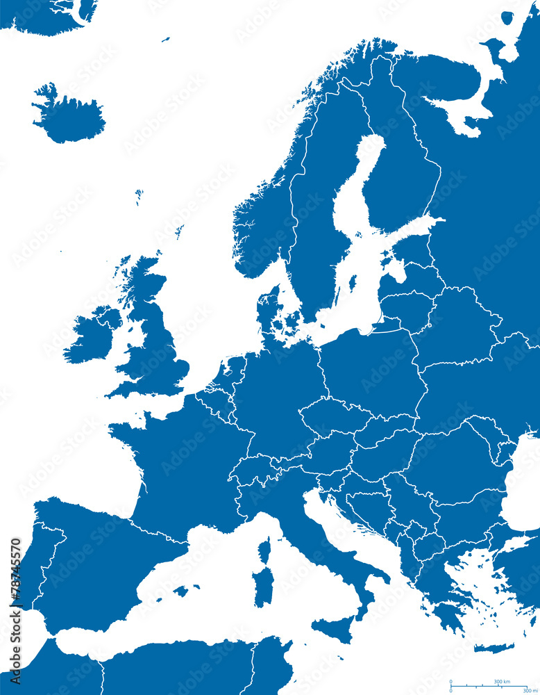 Fototapeta premium Europe Political Map Outline