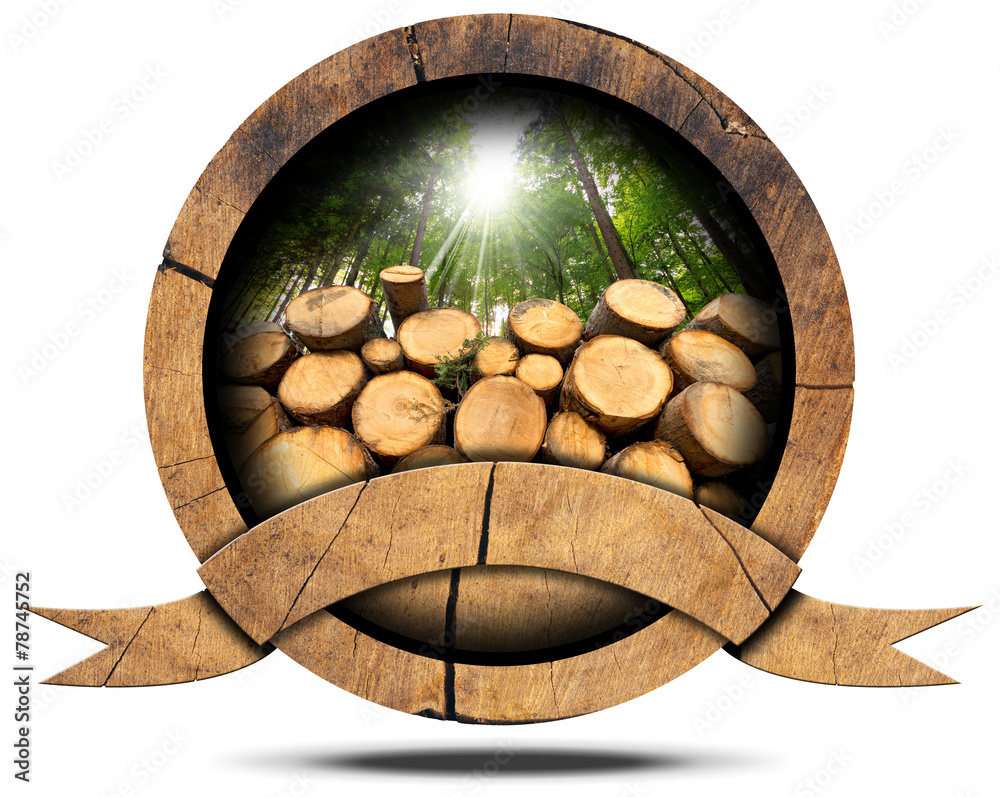 Lumber Industry - Wooden Icon - obrazy, fototapety, plakaty 