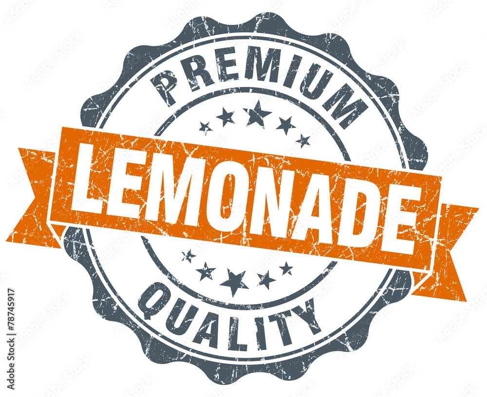 Obraz premium lemonade vintage orange seal isolated on white