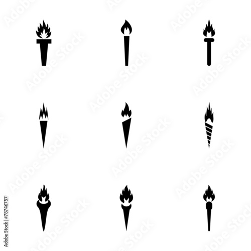 Vector torch icon set