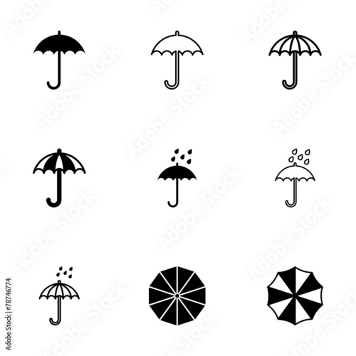 Vector umbrella icon set